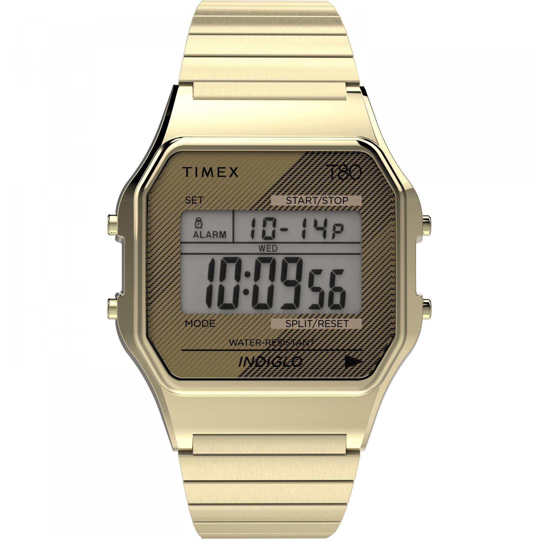 Kijk op Timex T80 34 mm Bracelet extensible en acier inoxydable